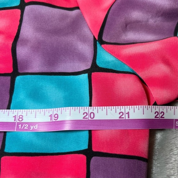 Notations Womens Size XL Colorful Checkered Blouse Button Collared Purple Pink - Picture 8 of 9